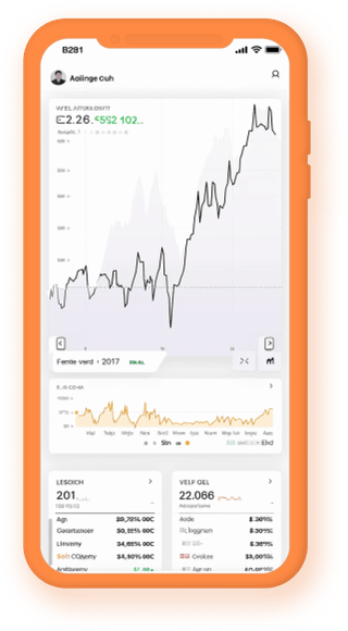 Mobile portfolio tracker displaying real-time crypto statistics